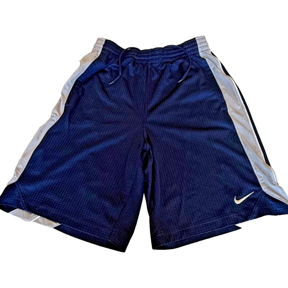 Nike Men's Drawstring Logo‎ Athletic Shorts; Navy/Grey; Size Small